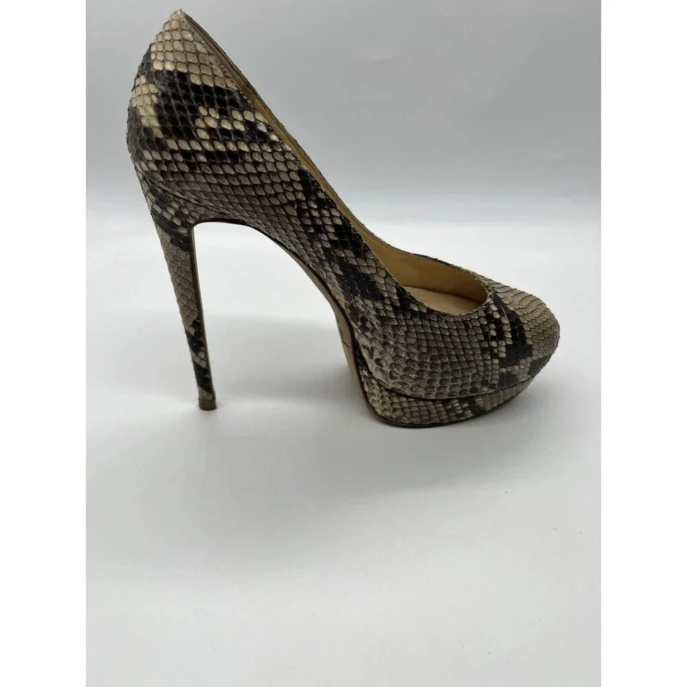 Alexandre Birman Women Python Platform High Heels Pumps Shoes Size 36.5 Snake